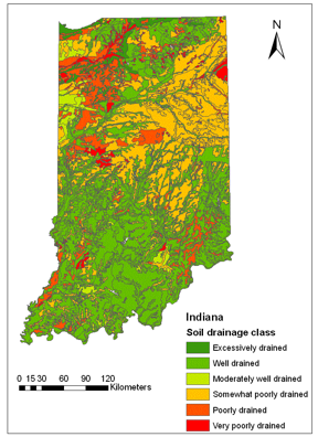 Indiana Soil Drainage Class Map