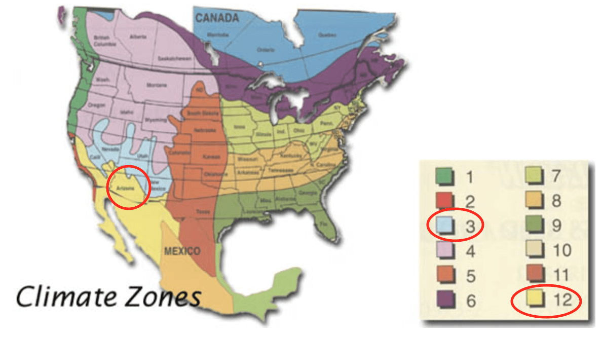Arizona Climate Zone Map